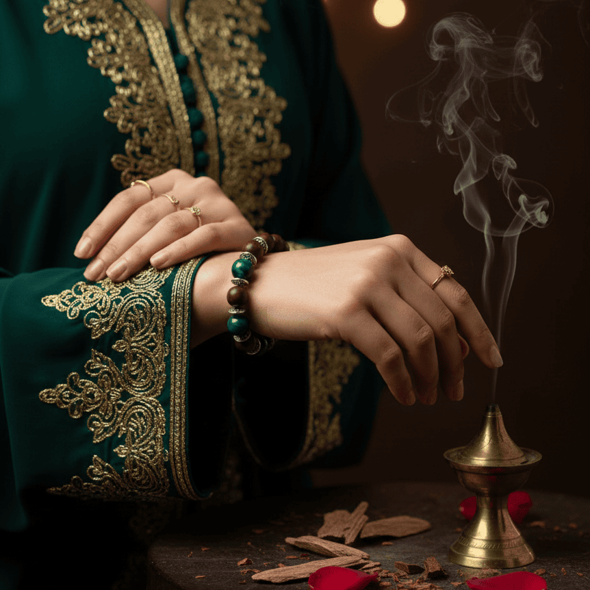 Bracelet en Oud et Pierres naturelles