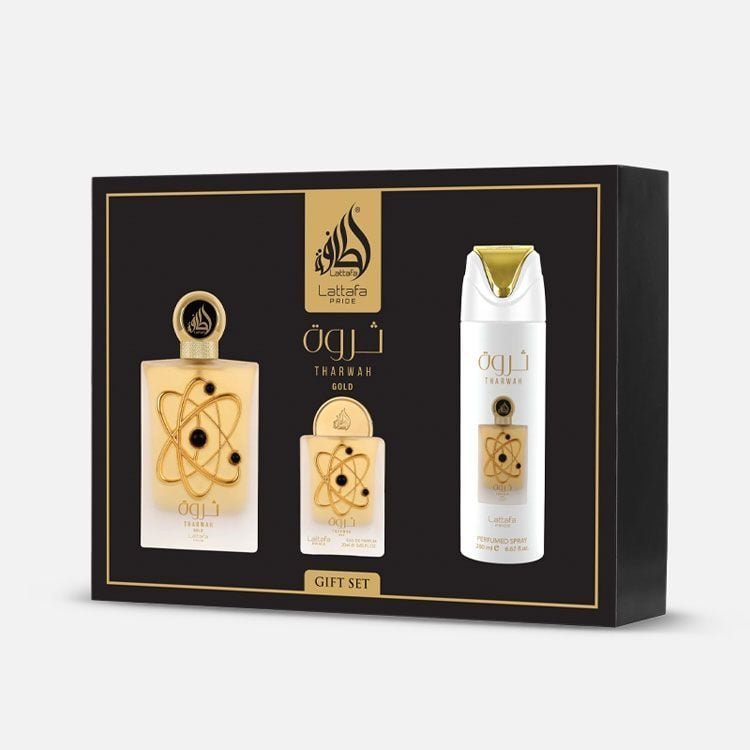 Tharwah gold Coffret Cadeau de Lattafa 100ml / 200ml / 20ml
